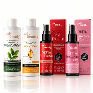 Kit Hair Ritual 4 in 1 Yoly Beauty – Shampoo Nutrienti, Spray Anticrespo e Protezione Colore per Capelli Morbidi e Luminosi