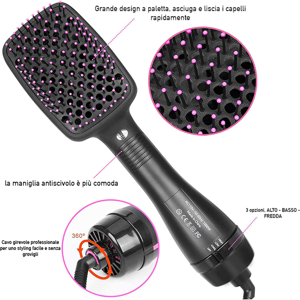 Wet Dry 2 in 1 Hair Dryer Brush 